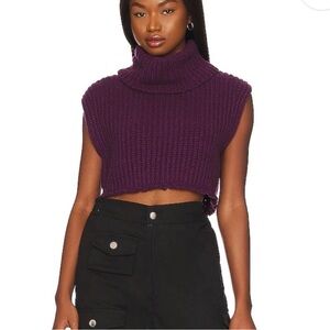 Free people honey bunny crop in black cherry